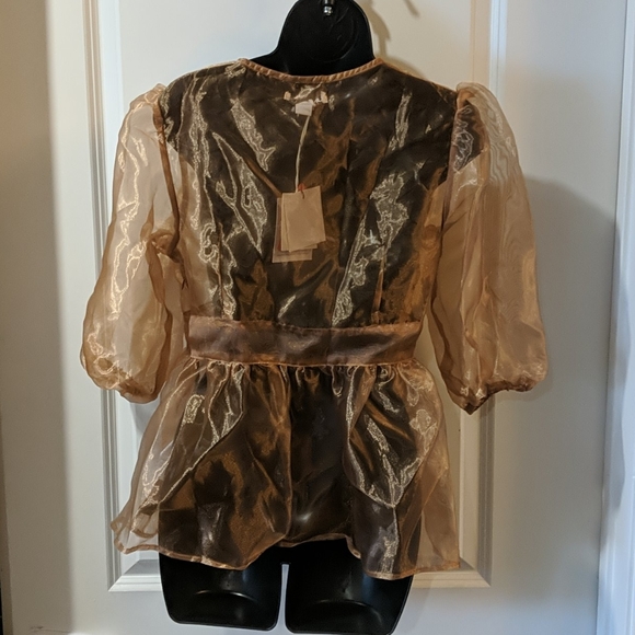 NWT Bronze Organza Top - Picture 3 of 4